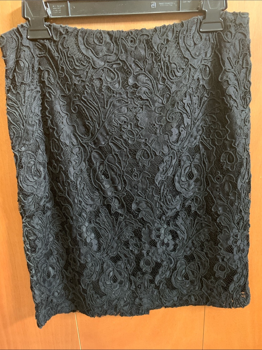 Talbots Black Lace Overlay Pencil Skirt